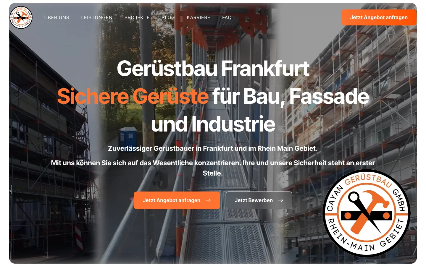 Website Cayan Gerüstbau