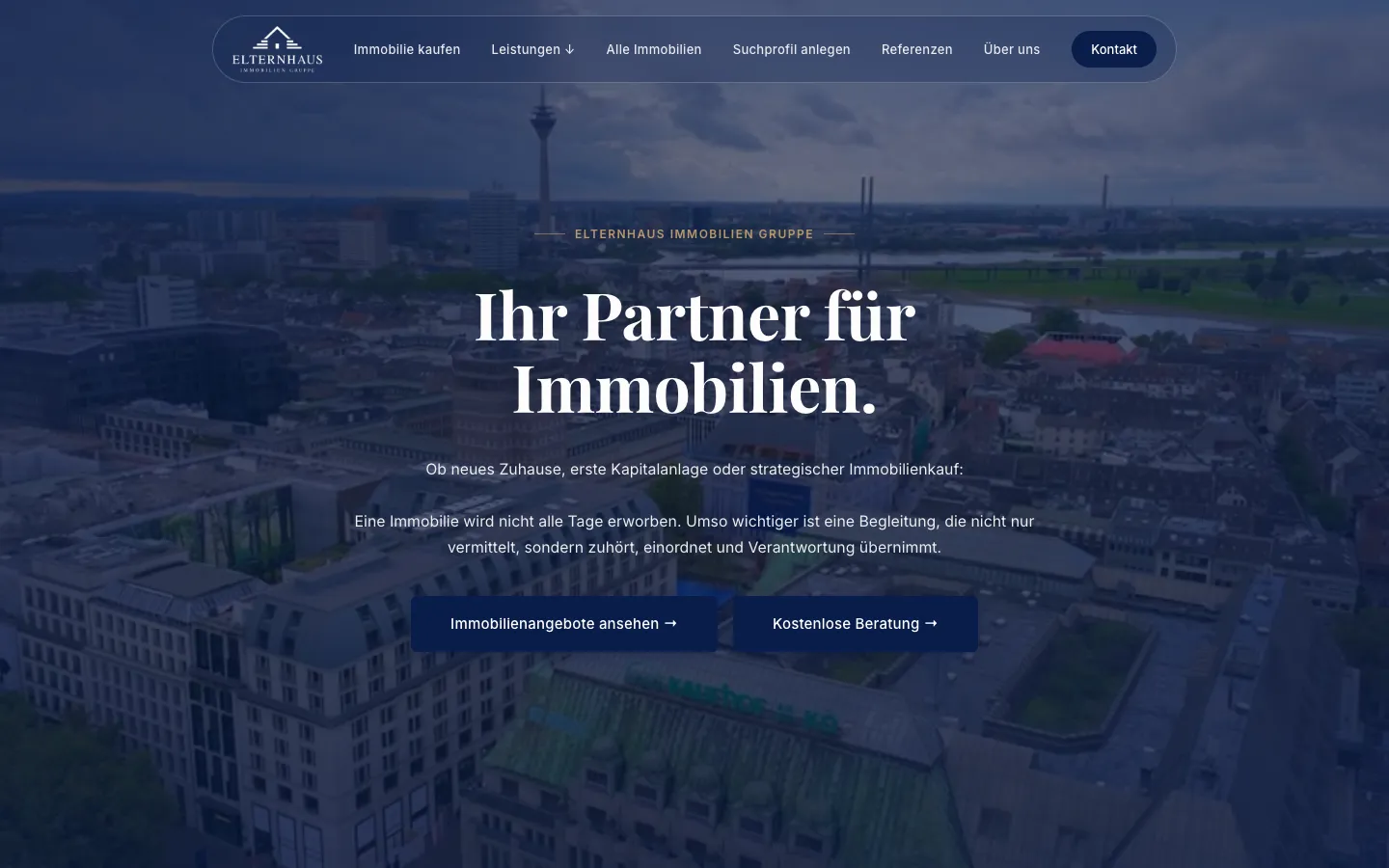 Website Elternhaus Immobilien