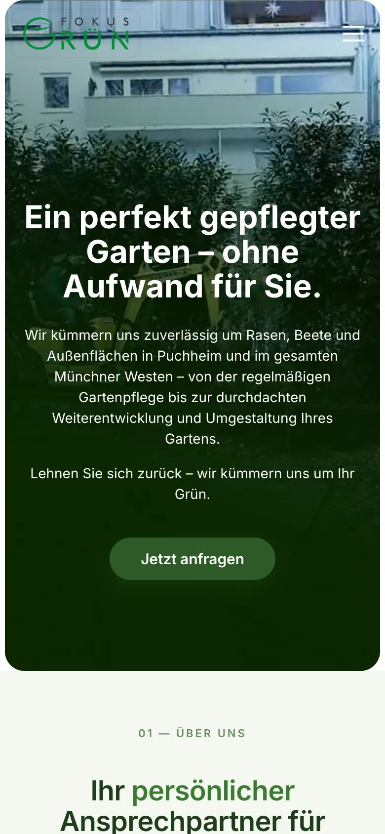 Dieselbe Website auf dem Smartphone