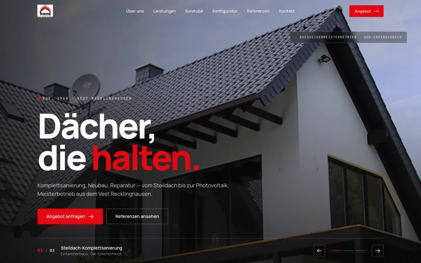 Website Haug Bedachungen
