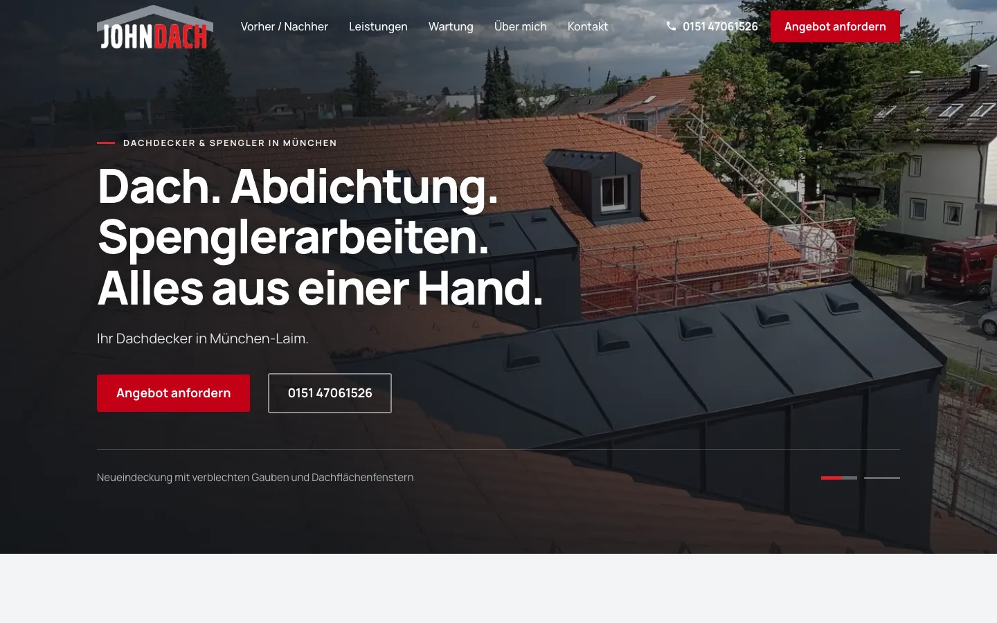 Website JOHNDACH am Rechner