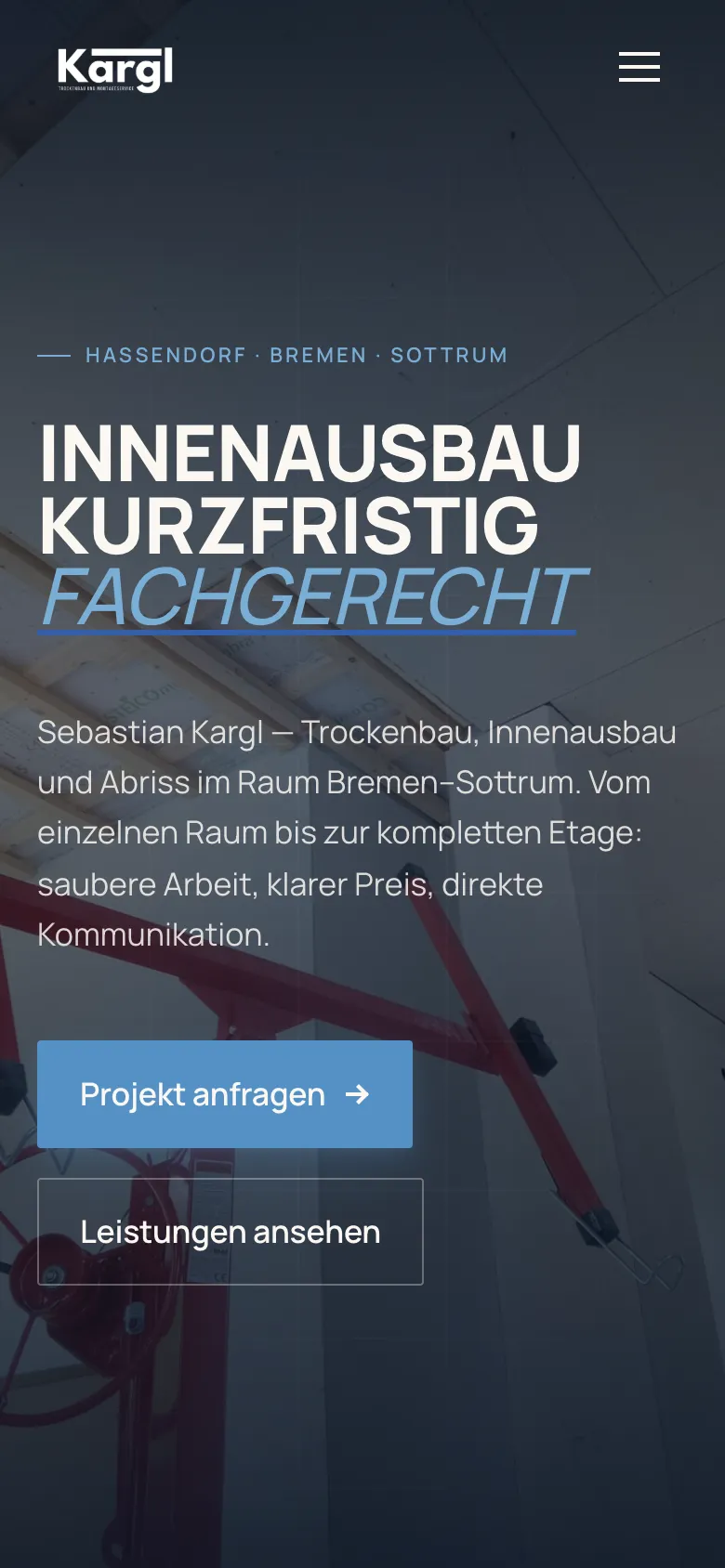 Dieselbe Website auf dem Smartphone