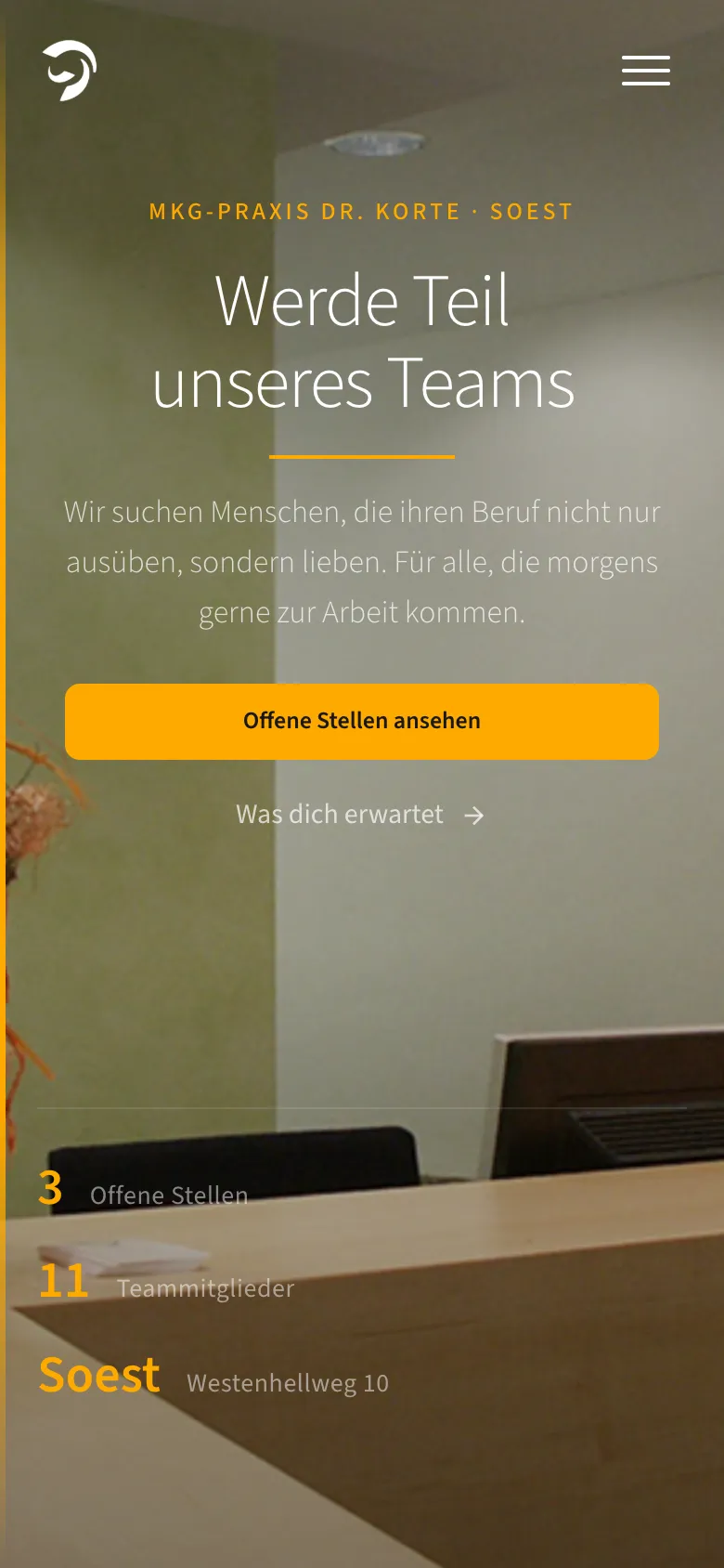 Dieselbe Website auf dem Smartphone