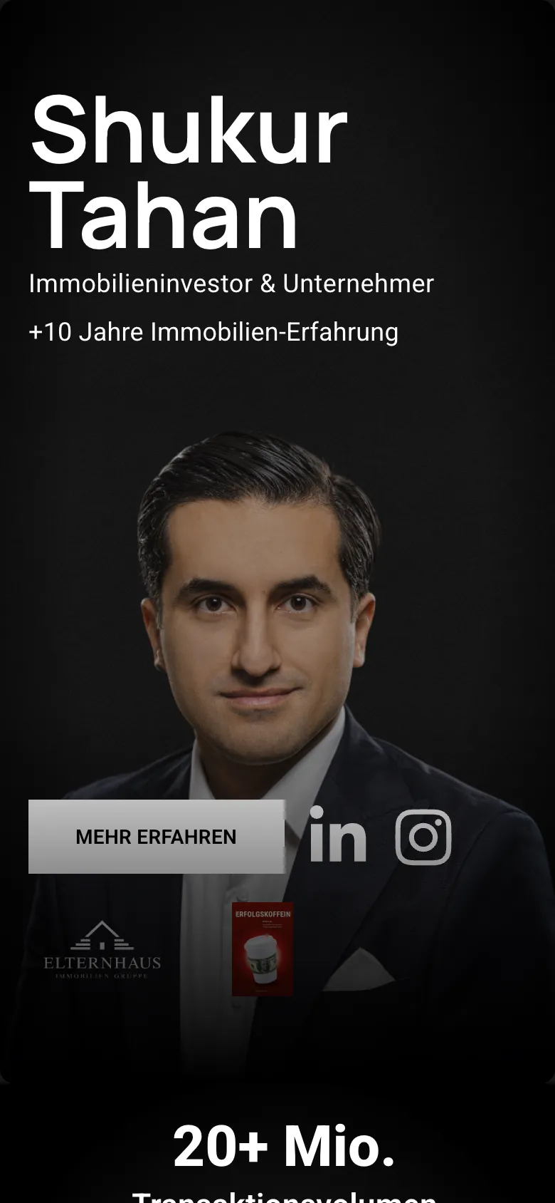 Dieselbe Website auf dem Smartphone