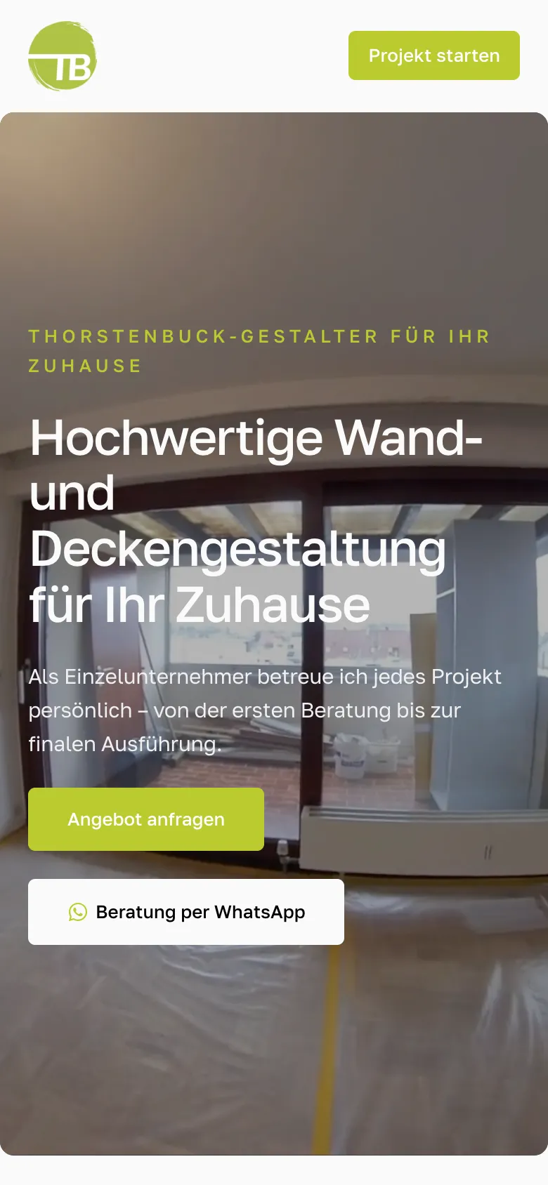 Dieselbe Website auf dem Smartphone