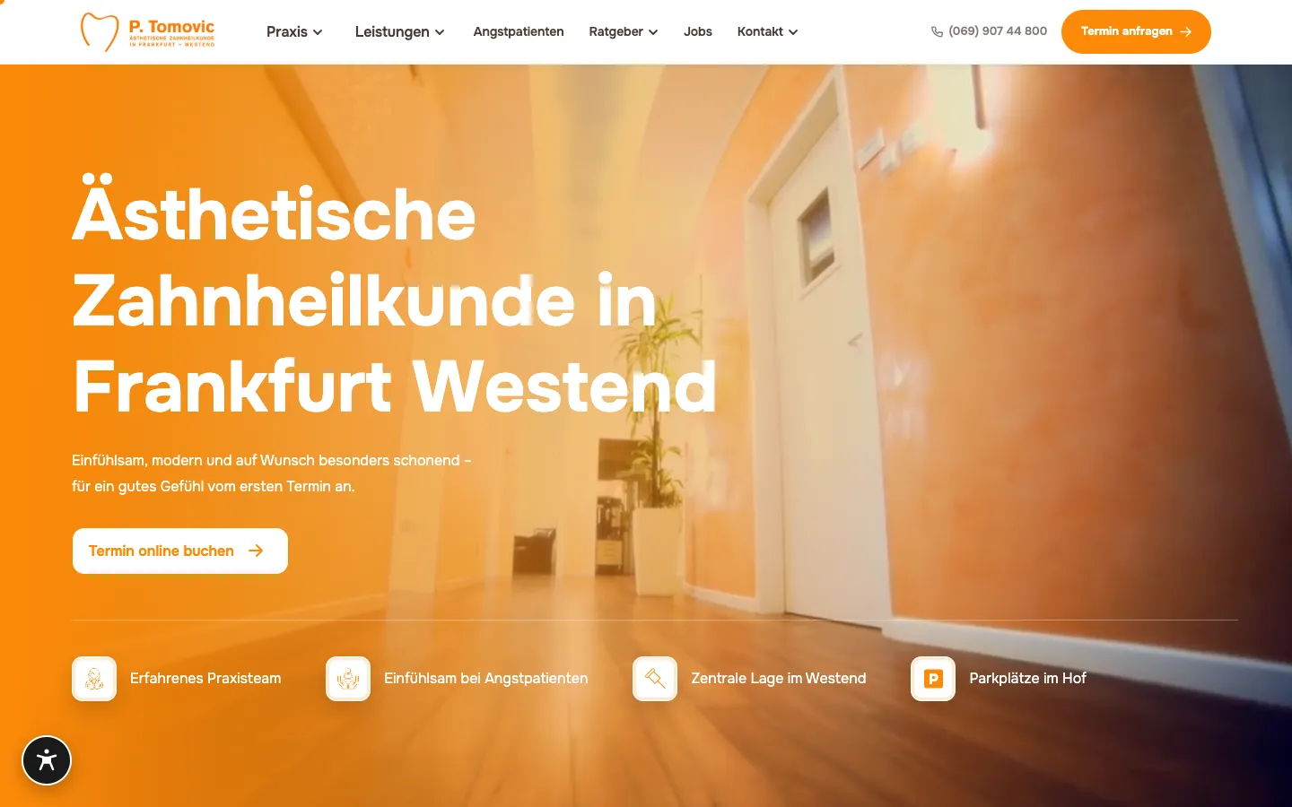 Website Zahnarztpraxis P. Tomovic